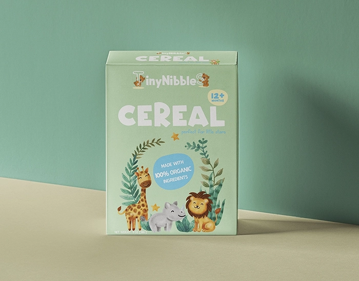 Tiny Nibbles Organic Cereal Packaging